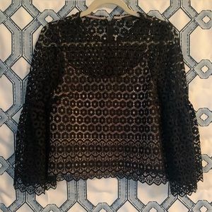 J. Crew bell sleeve daisy lace top